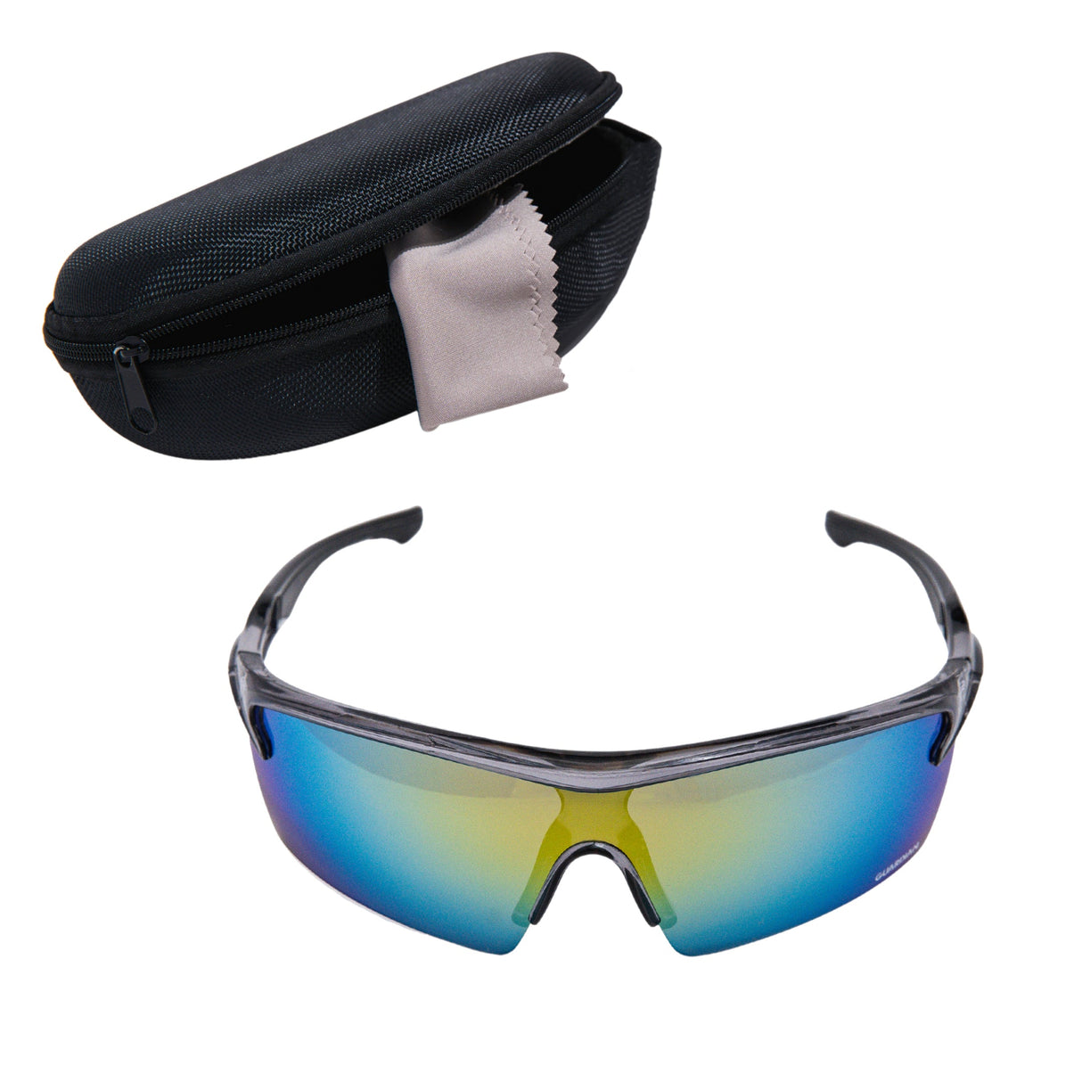 Guardian Baseball Reflector Pro Baseball Sunglasses for Men - Sports Sunglasses - Protective Case with Lens Cloth -Adult Shield Lens, Men's, Gray