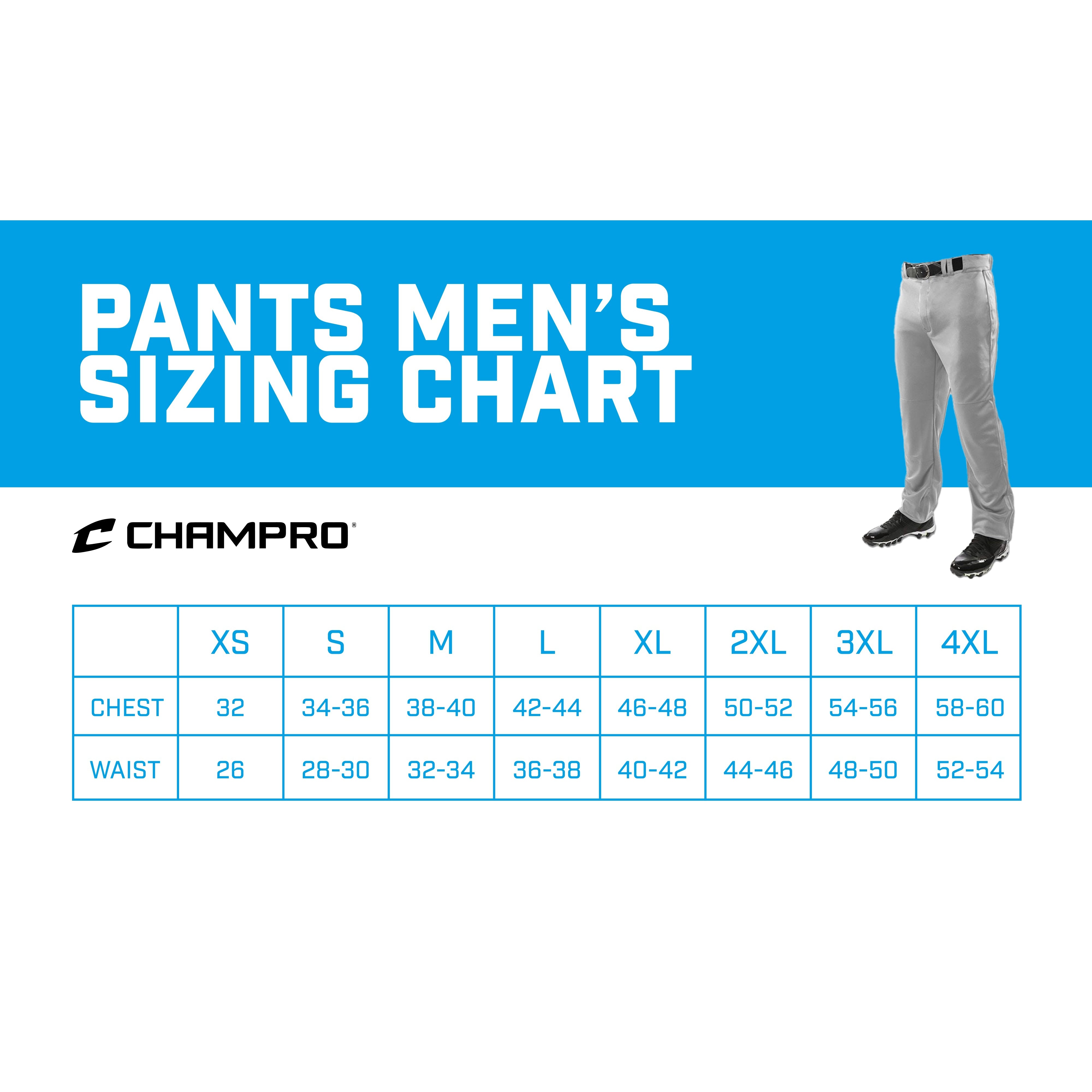 evoshield baseball pants size chart