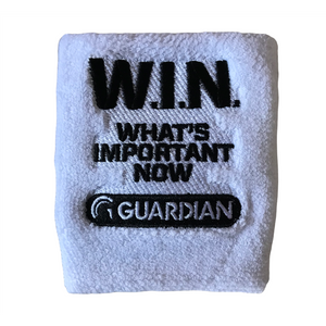 Guardian Baseball Brandon Guyer Mindset Series WIN Wrist Bands Terry Cloth (White)