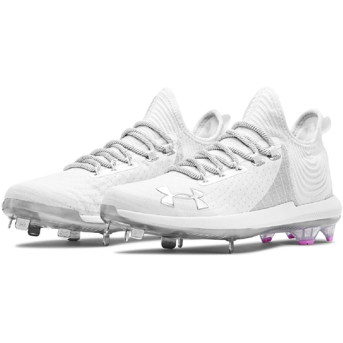 Under Armour BH Bryce Harper Baseball Cleats White Lace up w/ Strap Size 5Y