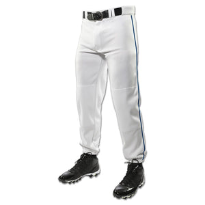 Champro Triple Crown Classic W/ Braid Boys Baseball Pants (White/Navy)